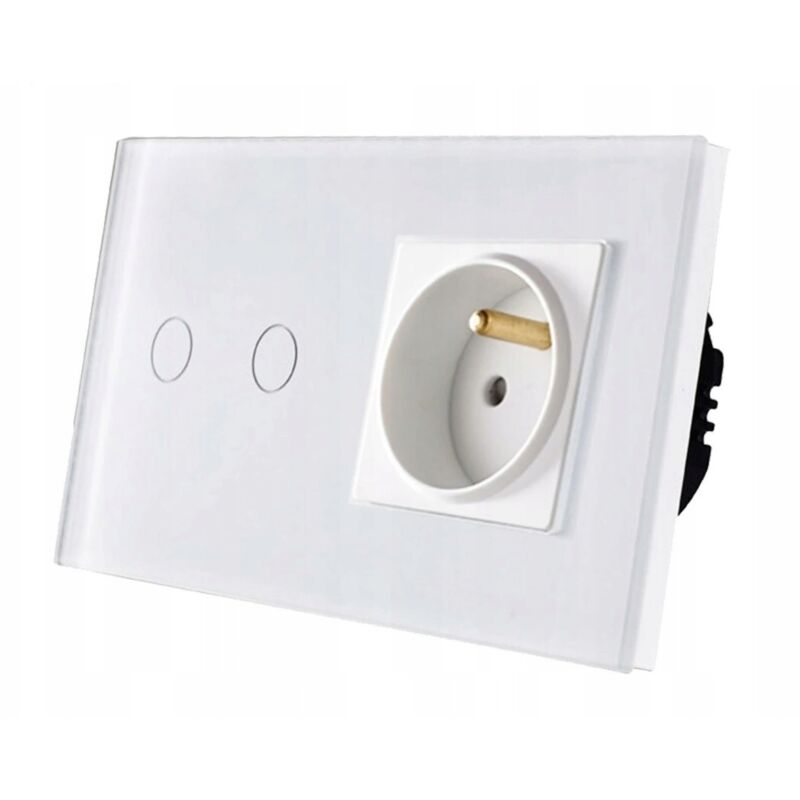 Interrupteur Double Tactile 2k Avec Prise En Verre