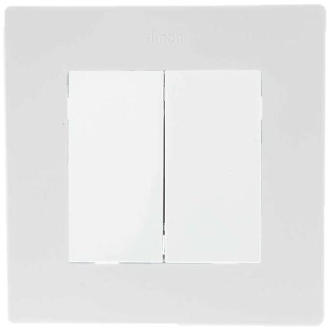 Interrupteur double va-et-vient 10A   griffes connexion rapide blanc + plaque 1 poste S rie 24 Harmonie SIMON