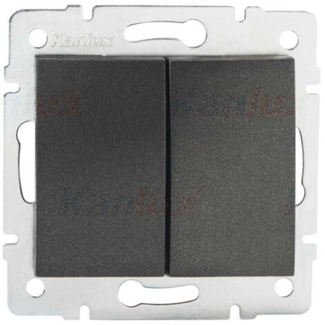 Interrupteur Double Va-et-vient - Graphite - 2 Leviers - Encastré - 71x71mm