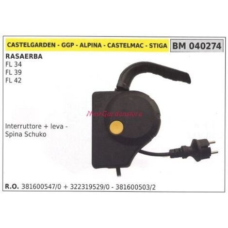 Interrupteur électrique pour tondeuse à gazon castelgarden moteur FL 34 39 42 040274