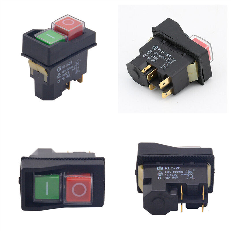 Interrupteur Électromagnétique KJD6-5E4 AC250V 6A 4A - Bouton-Poussoir Magnétique Étanche - Compatible Contrôleurs Moteur Série KJD20