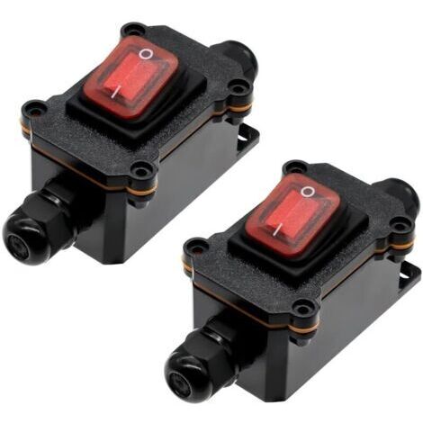 Interrupteur en ligne étanche 12 V CC 20 A DPST 4 broches 12 V Interrupteur à cordon Interrupteur marche/arrêt (2 pièces étanches en ligne)