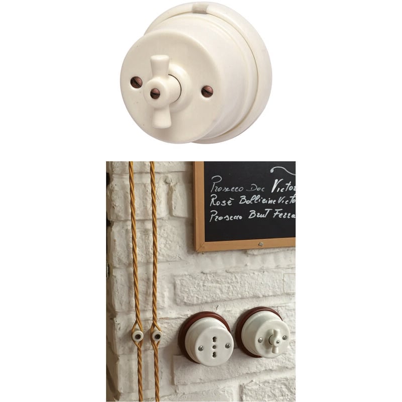 Fraschetti - interrupteur en porcelaine de style antique asola -40415