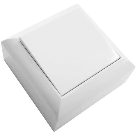 Interrupteur en saillie va-et-vient 10A 250V – Pour installation électrique – Blanc – Poussoir complet pour intérieur – Gefom
