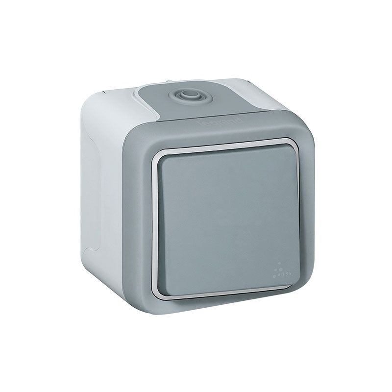 Legrand - Interrupteur plexo apparent complet gris s/c