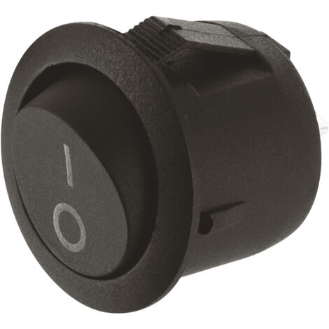 Autobest – Interrupteur encastrable à bascule ON/OFF – 6A 250V~ et 16A 12-24V – Diamètre d'encastrement 20 mm – Connexion cosses plates 4,8 mm