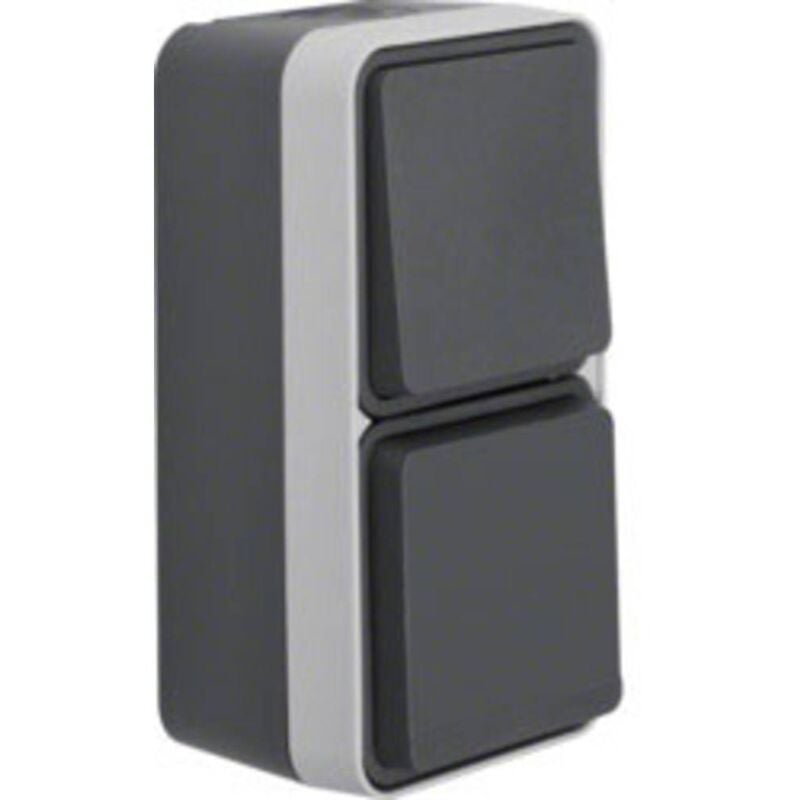Interrupteur et prise Berker 47803515 W.1 apparent gris, gris clair