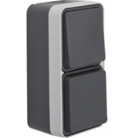 Interrupteur et prise Berker 47803515 W.1 apparent gris, gris clair