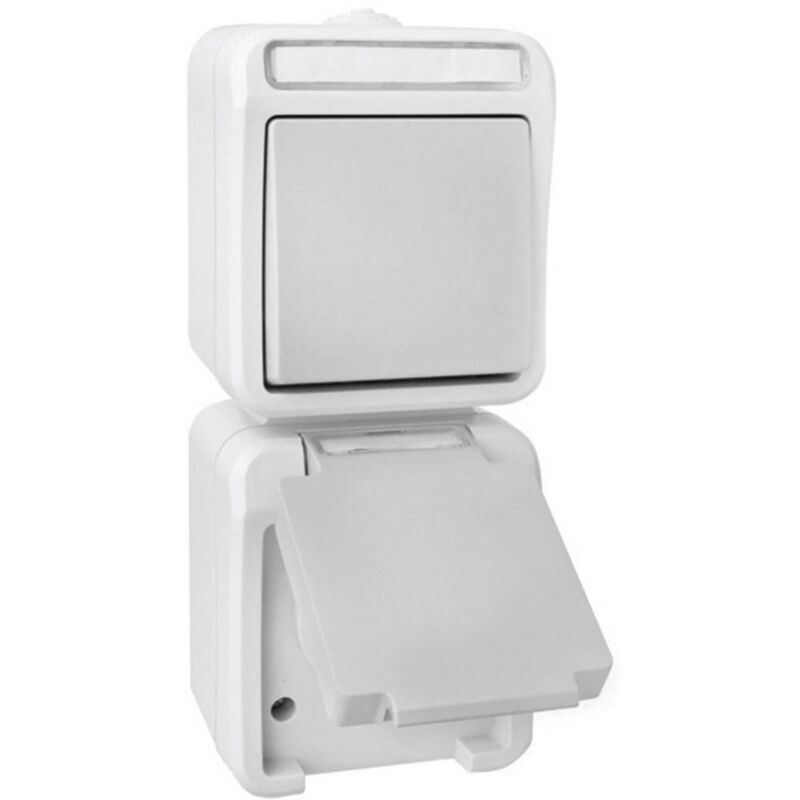 Interrupteur et prise Peranova 102441 pera gris clair, gris foncé