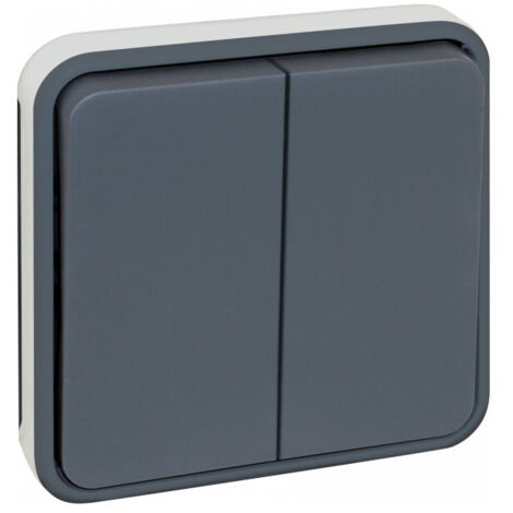 Interrupteur étanche double bouton poussoir composable encastrable IP55