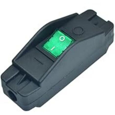 Interrupteur filaire à bouton-poussoir IP65, étanche, noir, marche/arrêt, 30 A, 220 V, bouton vert