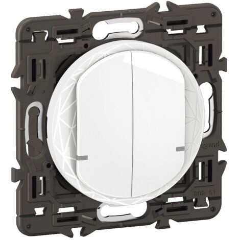 Interrupteur filaire double Céliane with Netatmo avec Neutre - Blanc (CB0416)