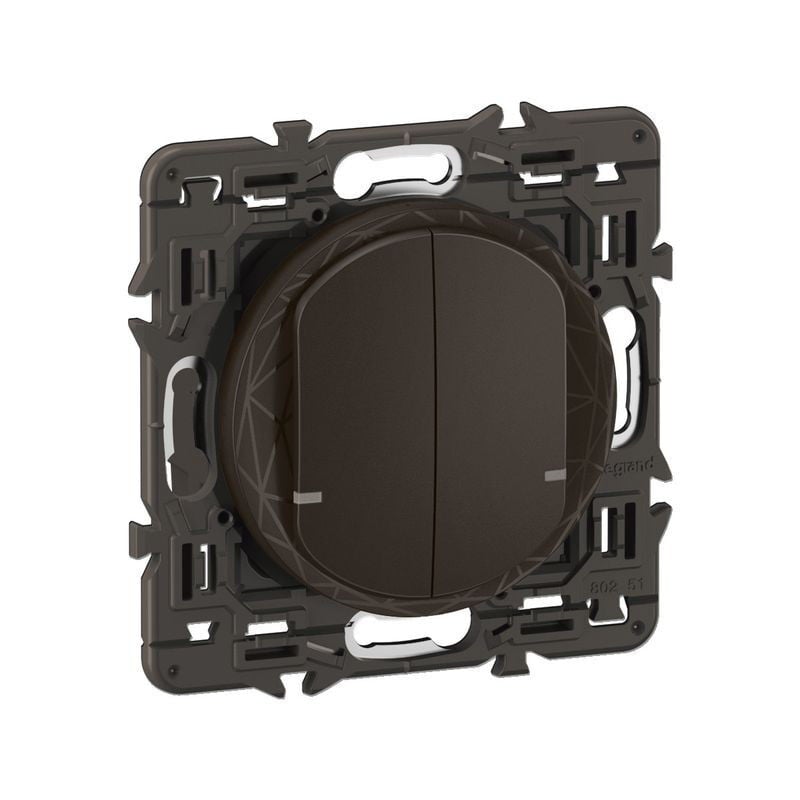 Legrand - Interrupteur filaire double Céliane with Netatmo avec Neutre - Noir (CN0416)