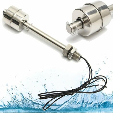 Interrupteur Flottant L150 mm, Capteur de Niveau d'eau Liquide Vertical en Acier Inoxydable, Interrupteur à Flotteur Utilisé en électricité, Drainage, Contrôle du Niveau et Alarme