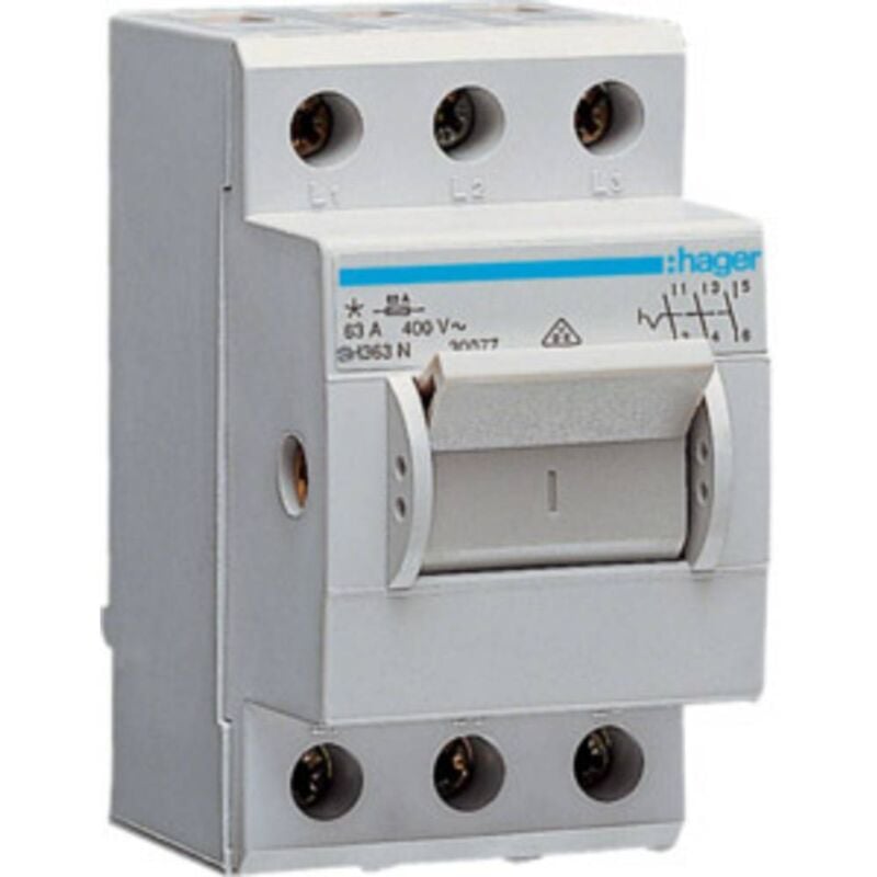 Interrupteur général gris 3 pôles 63 a 230 v/ac, 400 v/ac Hager SH363N