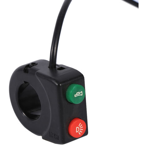 Interrupteur guidon moto avec klaxon et phare, bouton marche/arrêt noir 12V pour scooter