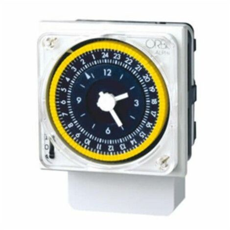 Minuterie analogique 230 V – Installation sur rail DIN ou en surface – Puissance 16A – Programmation simple – Température d'opération -10 à +50°C – Orbis - OB270023