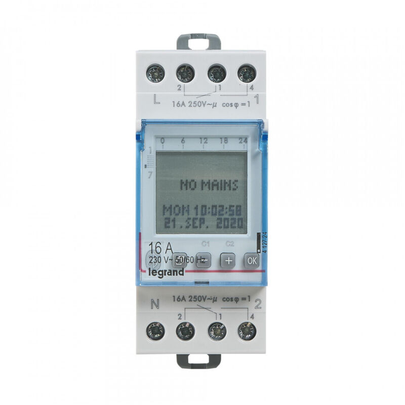 Inter horaire programmable via bluetooth annuel 230V - 1 sortie 16A - 56 programmes Legrand