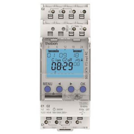 interrupteur horaire digital - astronomique - programme 24 h / 7jrs - theben 1720330
