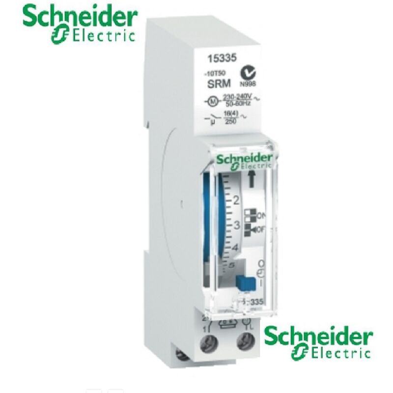 Schneider Electric - Interrupteur horaire 24H -1 canal - sans réserve de marche -Schneider 15335 Acti9 ih