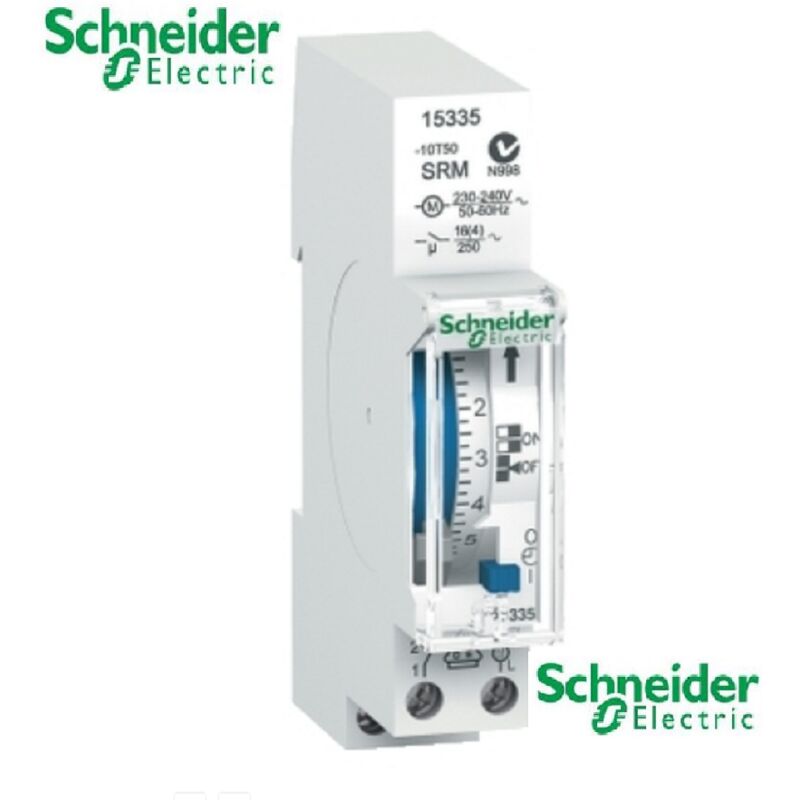 Schneider Electric 15335 DIN Mount Timer 230V Analogue 24h Mech 1pc