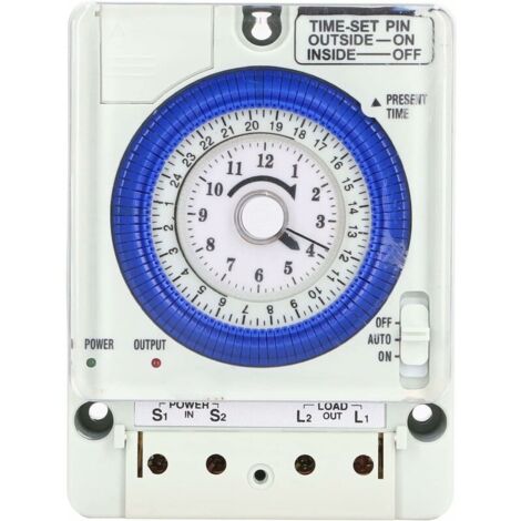 Interrupteur horaire Programmable, Mécanique Minuterie ，24 Heures Relais De Commutation De Temps De Montage sur Rail Din Standard Programmable ，TB35N
