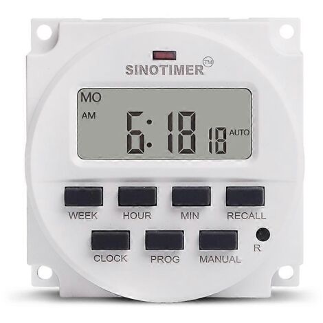 Interrupteur horaire programmable numérique LCD 12 V de 15,98 pouces
