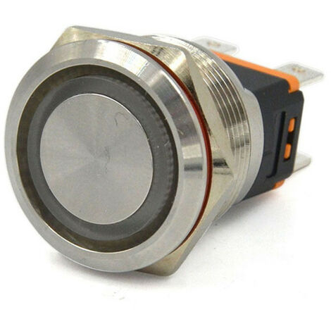 Interrupteur inox étanche 15A bleu - ON intermittent