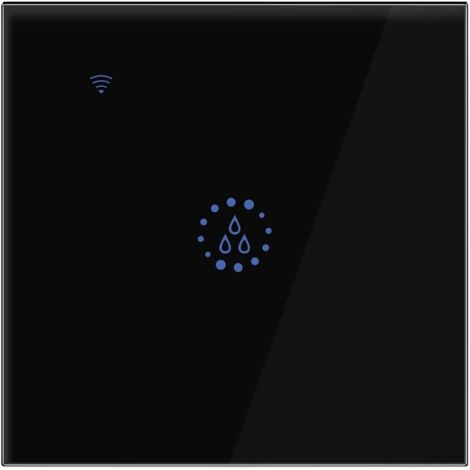 Interrupteur intelligent pour chauffe-eau, télécommande vocale WiFi, panneau mural tactile 20 A pour chaudière, compatible avec Amazon Alexa/Google Assistant (noir)