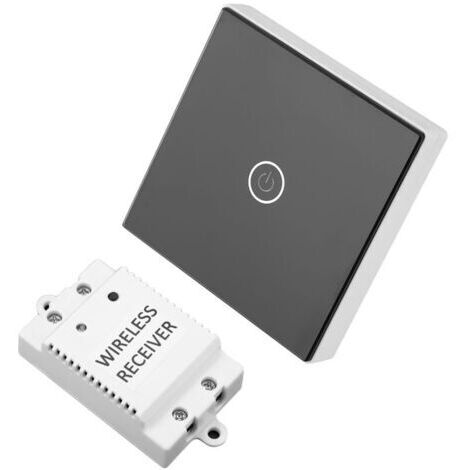 Interrupteur Intelligent Sans Fil 12V 1 Canal avec Télécommande pour Domotique (Noir)