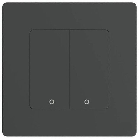Interrupteur intelligent Tuya WiFi à 2 boutons avec variateur, noir et gris