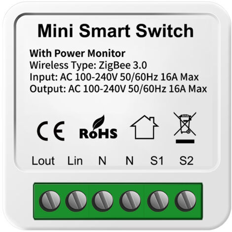 Interrupteur intelligent Tuya ZigBee 3.0 2 voies 16A AC100-240V, pour domotique, compatible Google Home Yandex Alice, contrôle mobile