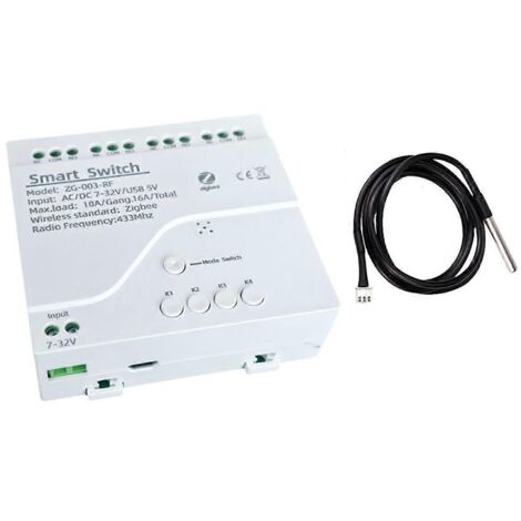 Interrupteur intelligent Tuya Zigbee WiFi à 4 canaux A