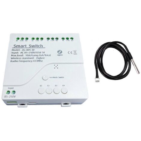 Interrupteur intelligent Tuya Zigbee WiFi à 4 canaux D