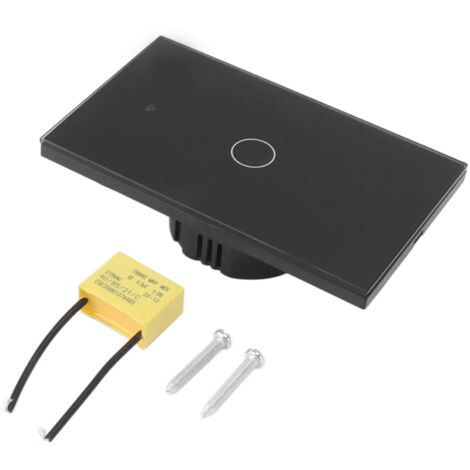 Interrupteur Intelligent WiFi 1 Bouton Noir, Contrôle à Distance Universel, Prise US 90‑250V Compatible Tuya