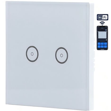 Interrupteur intelligent WiFi : 2 boutons, commande unique, télécommande via l’application Home