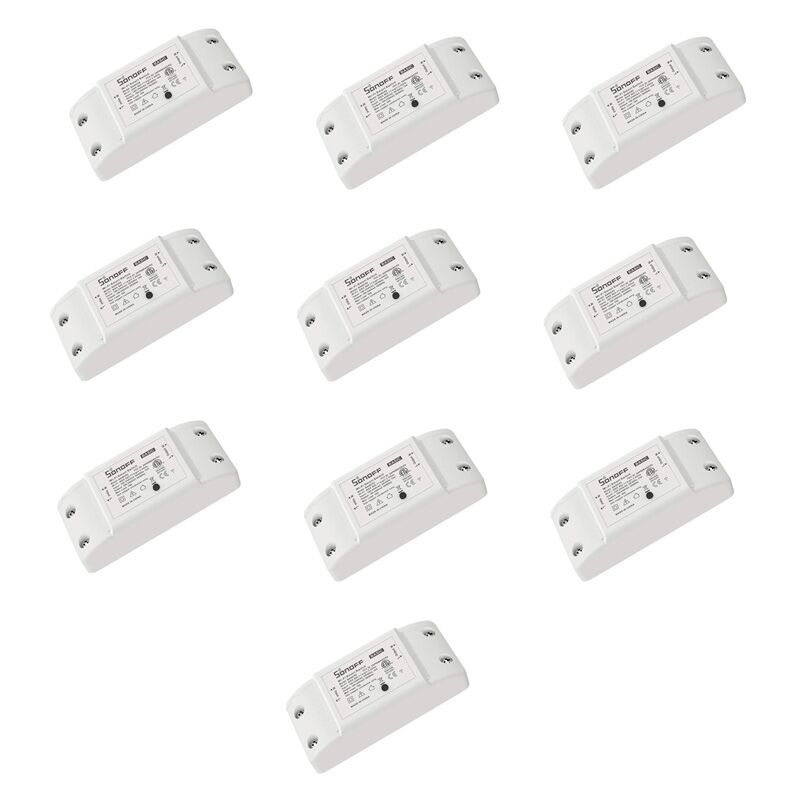 Sonoff - interrupteur intelligent wifi compatible avec amazon alexa google socket 10 pieces