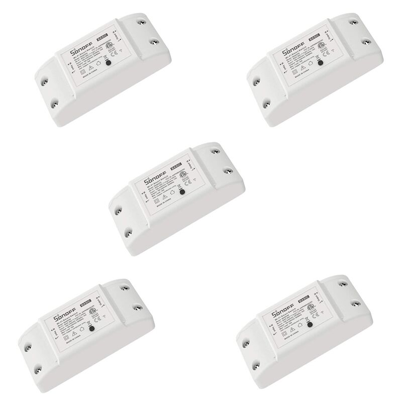 Sonoff - interrupteur intelligent wifi compatible avec amazon alexa google socket 5 pieces