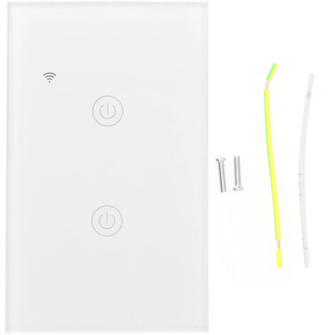 Interrupteur Intelligent WiFi Double Canal GT-121-2, Compatible Google Home, Commande à Distance Luminaire, 100-240VAC