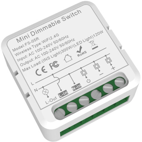 Interrupteur intelligent WiFi/Zigbee 433 MHz avec compteur d’énergie, commande vocale, application mobile, gradation de lumière et réglage de la température de couleur – pour boîtier encastré  dengyan