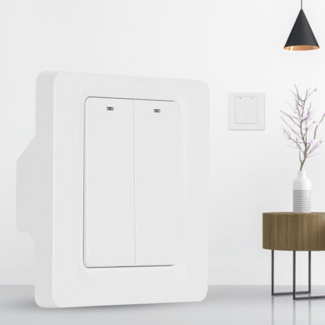 Interrupteur Intelligent Zigbee 2 Voix avec Alexa et Google Home, Prise EU 110-240V Compatible Tuya