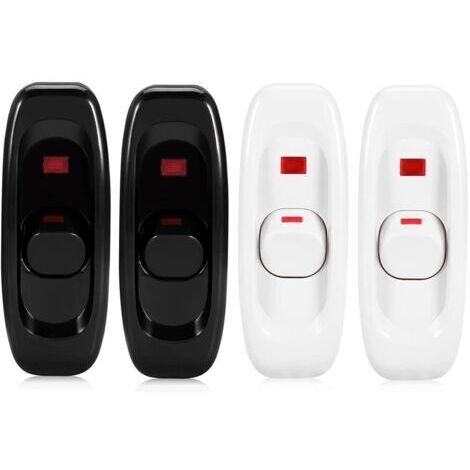 Interrupteur Intermédiaire Bouton De Commutation En Ligne 4 Pcs Interrupteur à Cordon Interrupteur Câble Lampe Bureau Interrupteur Bascule Cordon Lampe De Bureau à Usage Extérieur Noir Et Blanc