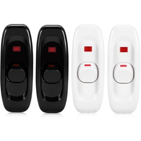 Interrupteur Intermédiaire Bouton De Commutation En Ligne 4 Pcs Interrupteur à Cordon Interrupteur Câble Lampe Bureau Interrupteur Bascule Cordon Lampe De Bureau à Usage Extérieur Noir Et Blanc