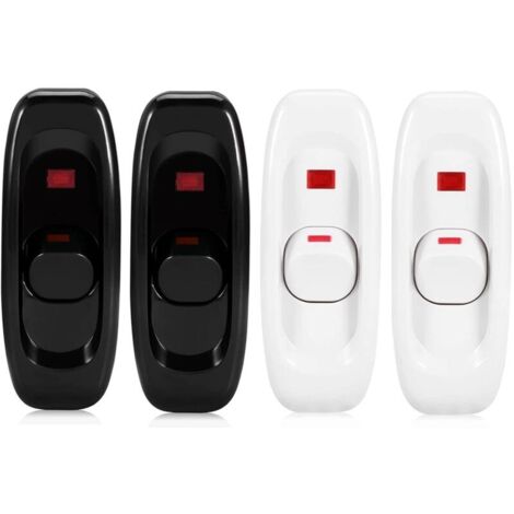 Interrupteur Intermédiaire Bouton De Commutation En Ligne 4 Pcs Interrupteur à Cordon Interrupteur Câble Lampe Bureau Interrupteur Bascule Cordon Lampe De Bureau à Usage Extérieur Noir Et Blanc