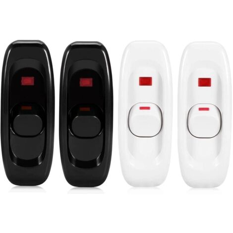 Interrupteur Intermédiaire Bouton De Commutation En Ligne 4 Pcs Interrupteur à Cordon Interrupteur Câble Lampe Bureau Interrupteur Bascule Cordon Lampe De Bureau à Usage Extérieur Noir Et Blanc-LIAIKI