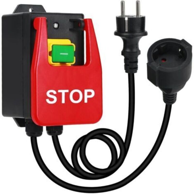 Interrupteur, Interrupteur Monophasé 220 v, Interrupteur de Sécurité avec prise Interrupteur de machine pour éteindre rapidement la table de fraisage