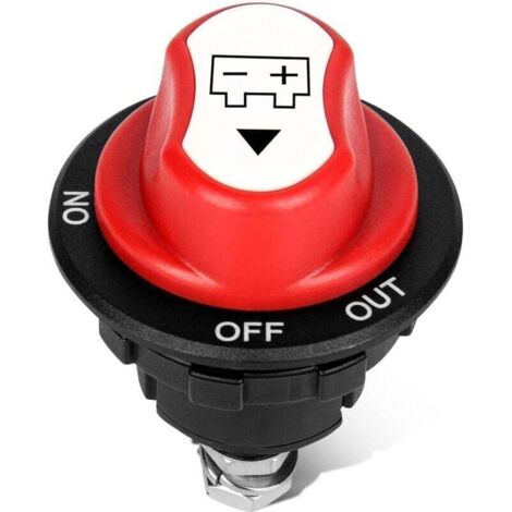 Interrupteur Isolateur de Batterie 12V 100A Max 24V ON-OFF-OUT 3 Position Coupe Circuit Batterie 12V Commutateur Batterie Voiture Cut Off Switch Pour Marine Boat Camping-car