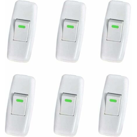 Interrupteur Lampe, Interrupteur Torpedo, Ligne Cordon Interrupteur, Interrupteur Lampe de Chevet, Interrupteur à Bascule en Ligne pour Lampe de Table de Chevet Remplacement du Bouton Marche, 6 Pack