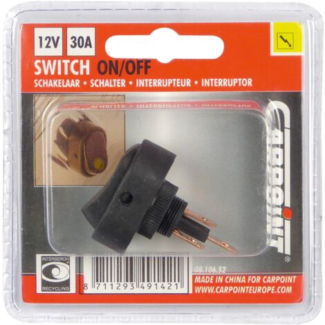 INTERRUPTEUR LED JAUNE 30A 12V