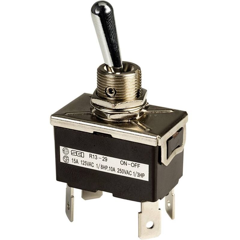 Interrupteur à levier SCI R13-29F 250 v/ac 10 a 2 x off/on permanent 1 pc(s)